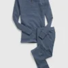 Henley-Pyjama-Set aus Bio-Baumwolle für Kinder