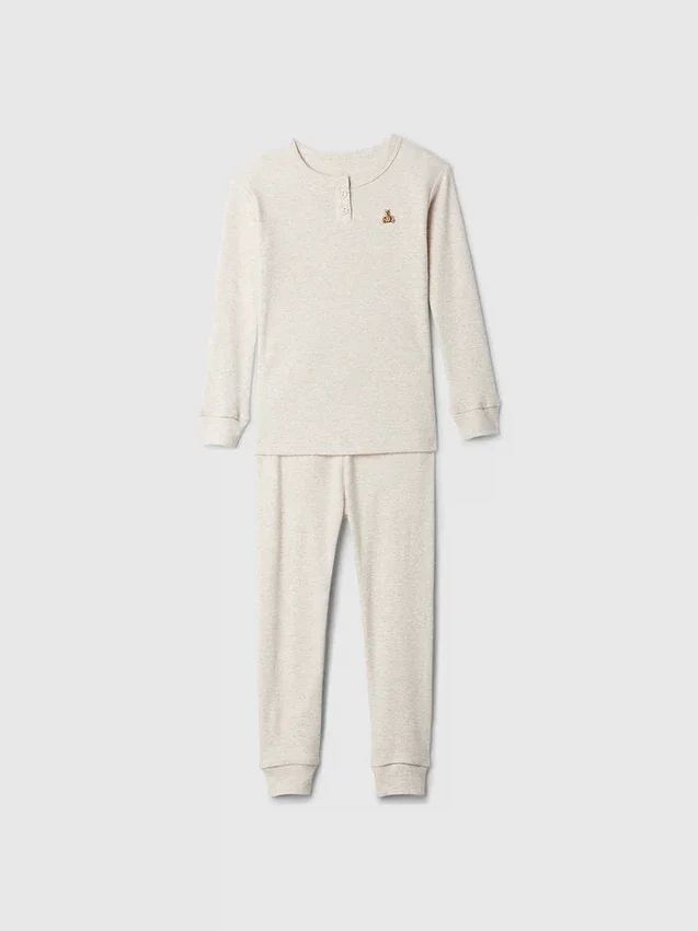 Henley-Pyjama-Set aus gebürsteter Bio-Baumwolle für Baby & Kleinkind