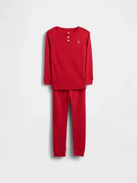 Henley-Pyjama-Set aus gebürsteter Bio-Baumwolle für Baby & Kleinkind