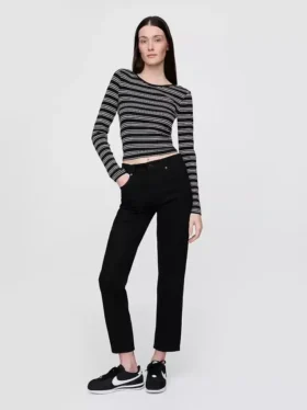 High-Rise-Cheeky-Jeans mit geradem Bein