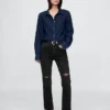 High-Rise-Cheeky-Jeans mit geradem Bein