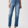 High-Rise-Cheeky-Jeans mit geradem Bein