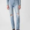 High-Rise-Cheeky-Jeans mit geradem Bein