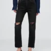 High-Rise-Cheeky-Jeans mit geradem Bein