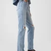 High-Rise-Cheeky-Jeans mit geradem Bein