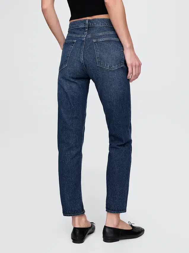 High-Rise-Cheeky-Jeans mit geradem Bein