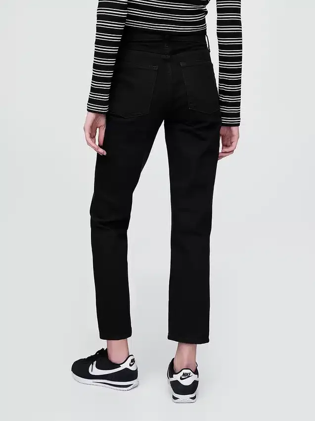 High-Rise-Cheeky-Jeans mit geradem Bein
