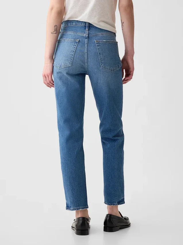 High-Rise-Cheeky-Jeans mit geradem Bein