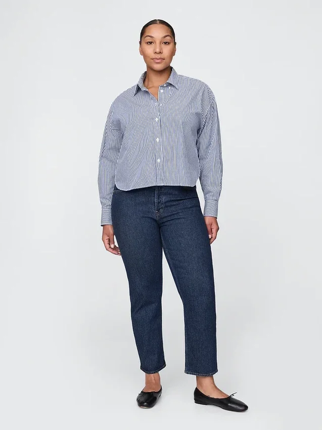 High-Rise-Cheeky-Jeans mit geradem Bein