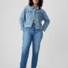 High-Rise-Cheeky-Jeans mit geradem Bein