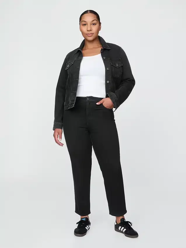 High-Rise-Cheeky-Jeans mit geradem Bein
