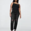 High-Rise-Cheeky-Jeans mit geradem Bein