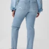 High-Rise-Cheeky-Jeans mit geradem Bein