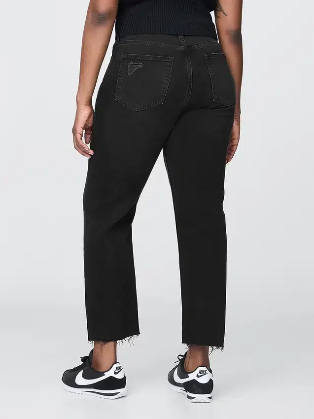 High-Rise-Cheeky-Jeans mit geradem Bein