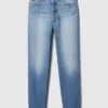 High-Rise-Cheeky-Jeans mit geradem Bein