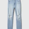 High-Rise-Cheeky-Jeans mit geradem Bein