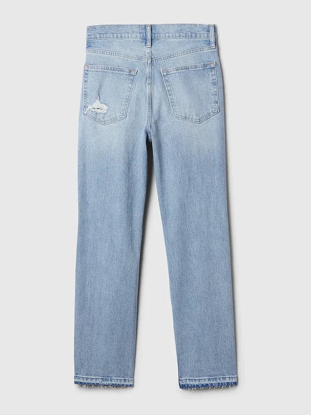 High-Rise-Cheeky-Jeans mit geradem Bein