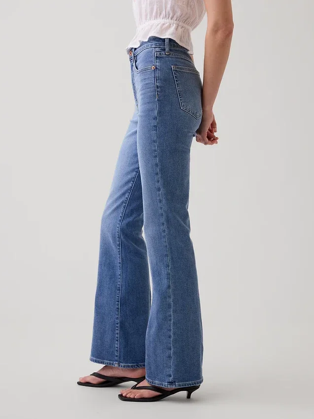 High-Rise-Flare-Jeans im 70er-Jahre-Stil