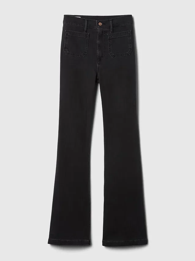 High-Rise-Flare-Jeans im 70er-Jahre-Stil