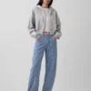 High-Rise-Jeans aus ultraweichem Denim mit Streifenmuster