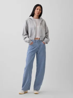 High-Rise-Jeans aus ultraweichem Denim mit Streifenmuster