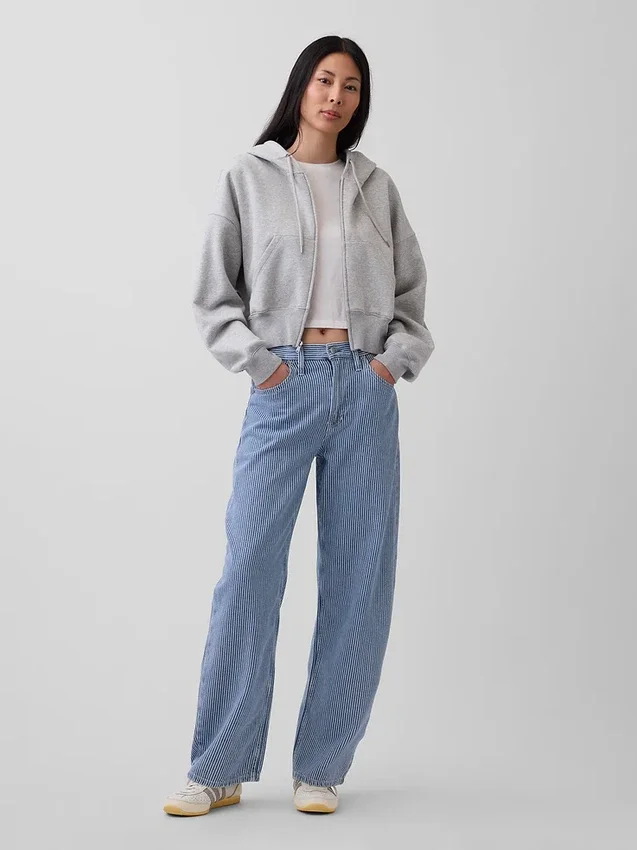 High-Rise-Jeans aus ultraweichem Denim mit Streifenmuster
