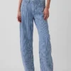 High-Rise-Jeans aus ultraweichem Denim mit Streifenmuster