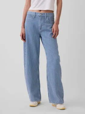 High-Rise-Jeans aus ultraweichem Denim mit Streifenmuster