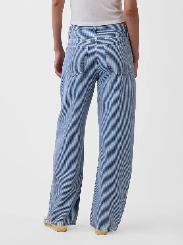 High-Rise-Jeans aus ultraweichem Denim mit Streifenmuster
