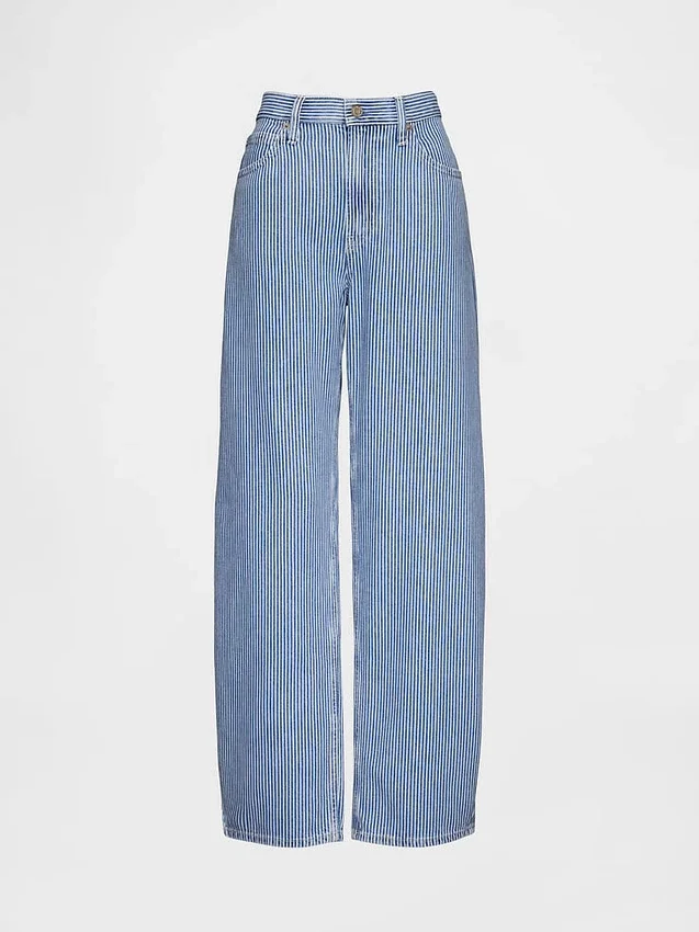 High-Rise-Jeans aus ultraweichem Denim mit Streifenmuster