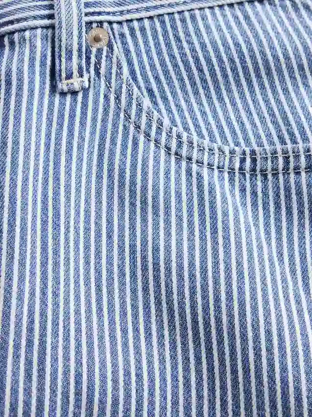 High-Rise-Jeans aus ultraweichem Denim mit Streifenmuster