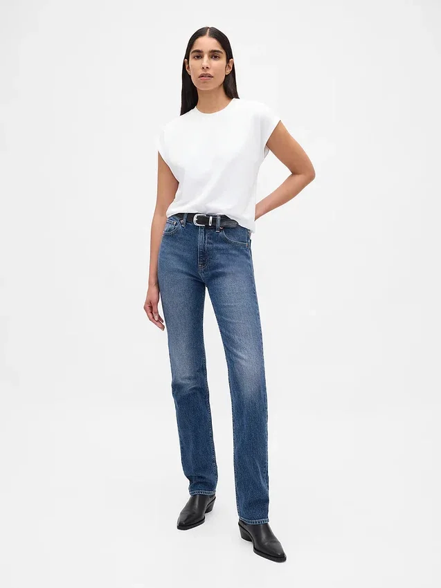 High-Rise-Jeans im 90er-Jahre-Stil mit schmalem, geradem Schnitt