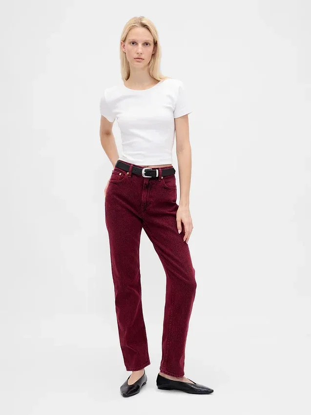 High-Rise-Jeans im 90er-Jahre-Stil mit schmalem, geradem Schnitt