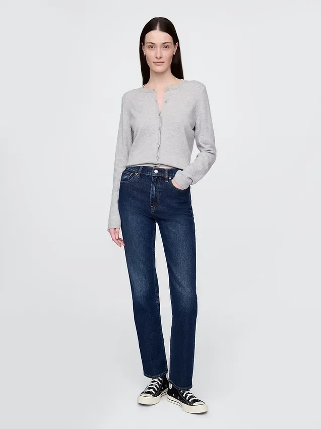 High-Rise-Jeans im 90er-Jahre-Stil mit schmalem, geradem Schnitt