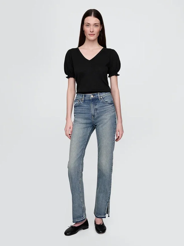 High-Rise-Jeans im 90er-Jahre-Stil mit schmalem, geradem Schnitt