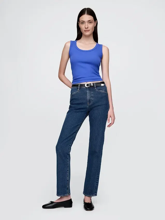 High-Rise-Jeans im 90er-Jahre-Stil mit schmalem, geradem Schnitt