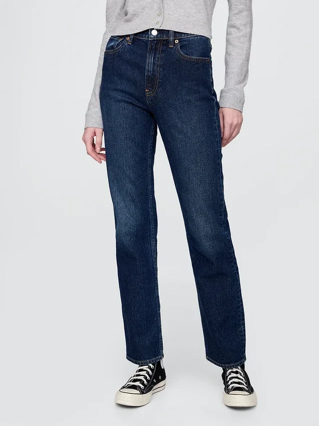 High-Rise-Jeans im 90er-Jahre-Stil mit schmalem, geradem Schnitt