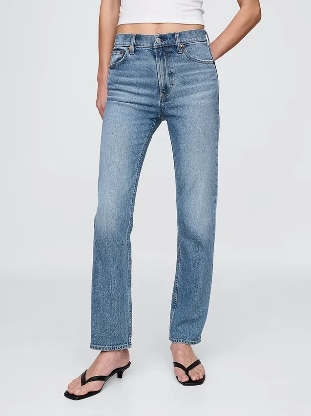 High-Rise-Jeans im 90er-Jahre-Stil mit schmalem, geradem Schnitt