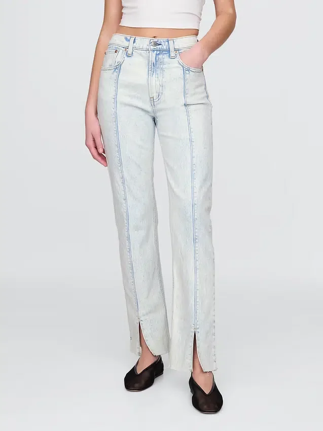 High-Rise-Jeans im 90er-Jahre-Stil mit schmalem, geradem Schnitt