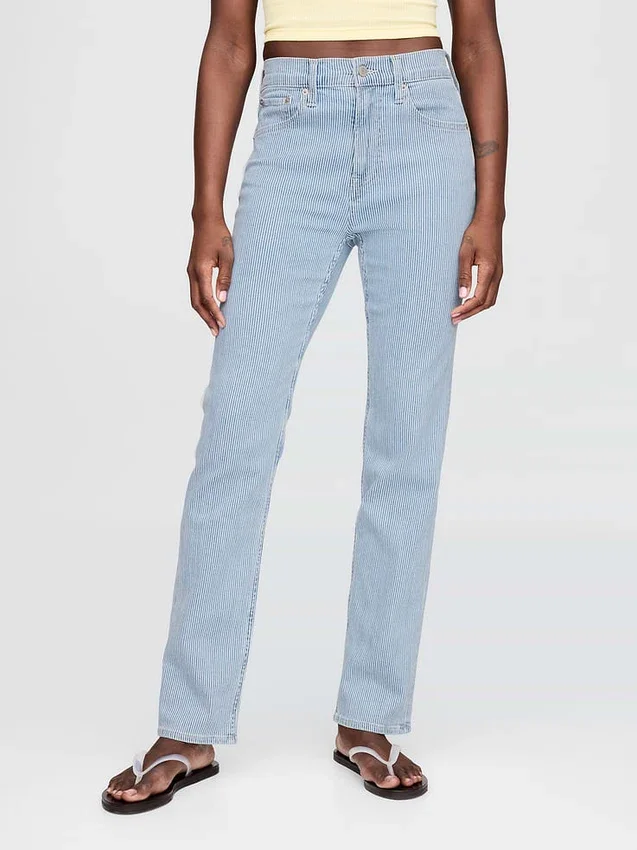 High-Rise-Jeans im 90er-Jahre-Stil mit schmalem, geradem Schnitt