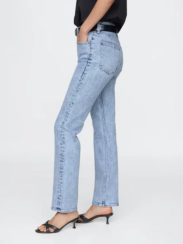 High-Rise-Jeans im 90er-Jahre-Stil mit schmalem, geradem Schnitt