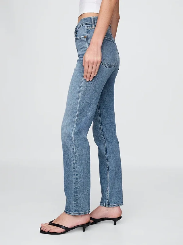 High-Rise-Jeans im 90er-Jahre-Stil mit schmalem, geradem Schnitt