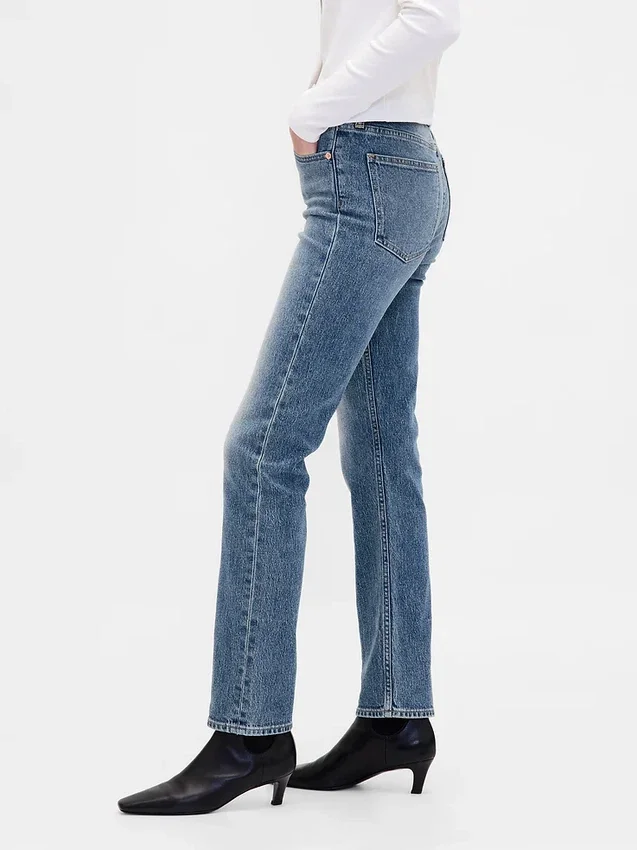 High-Rise-Jeans im 90er-Jahre-Stil mit schmalem, geradem Schnitt