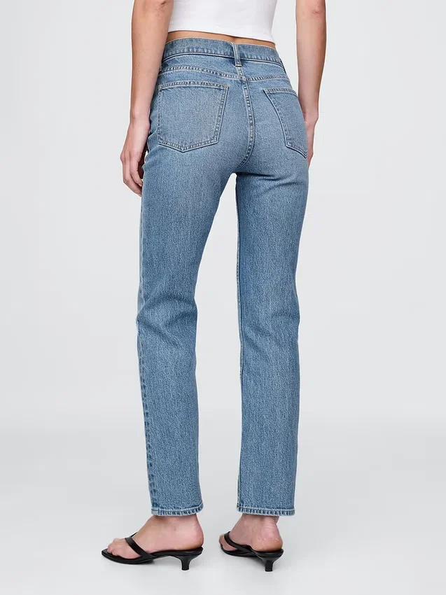 High-Rise-Jeans im 90er-Jahre-Stil mit schmalem, geradem Schnitt