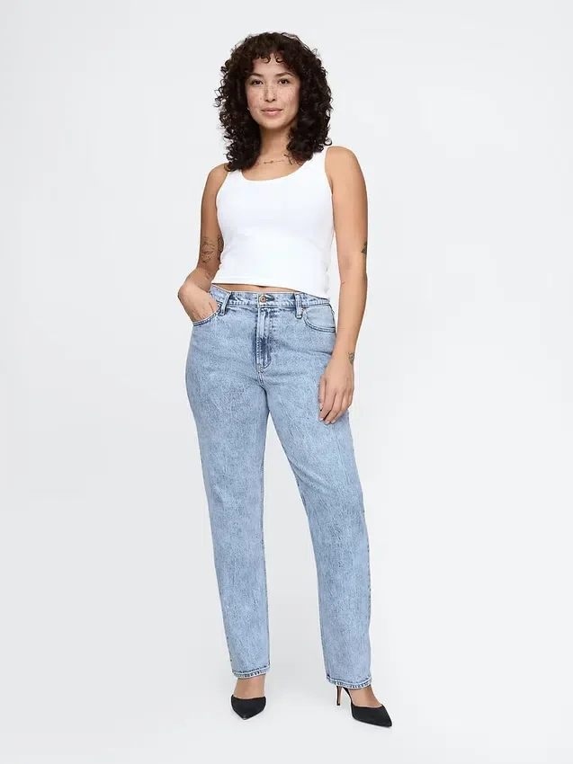High-Rise-Jeans im 90er-Jahre-Stil mit schmalem, geradem Schnitt