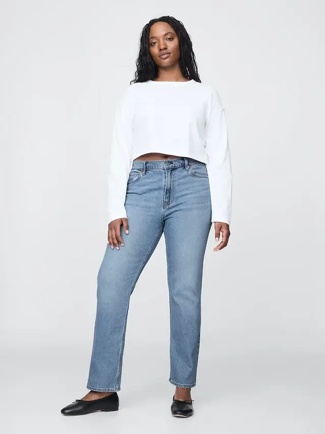 High-Rise-Jeans im 90er-Jahre-Stil mit schmalem, geradem Schnitt