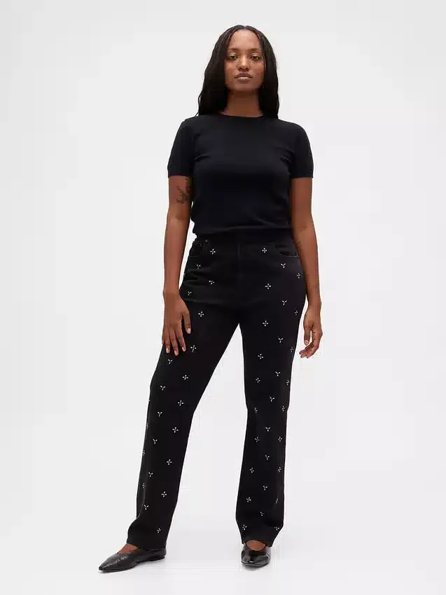 High-Rise-Jeans im 90er-Jahre-Stil mit schmalem, geradem Schnitt