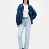 High-Rise-Jeans im 90er-Jahre-Stil, schmal geschnitten, gerade Beinschnitt, verkürzt