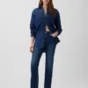 High-Rise-Jeans im 90er-Jahre-Stil, schmal geschnitten, gerade Beinschnitt, verkürzt