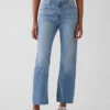 High-Rise-Jeans im 90er-Jahre-Stil, schmal geschnitten, gerade Beinschnitt, verkürzt